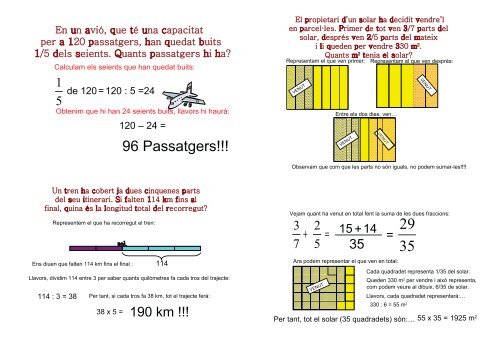 Problemes resolts amb fraccions