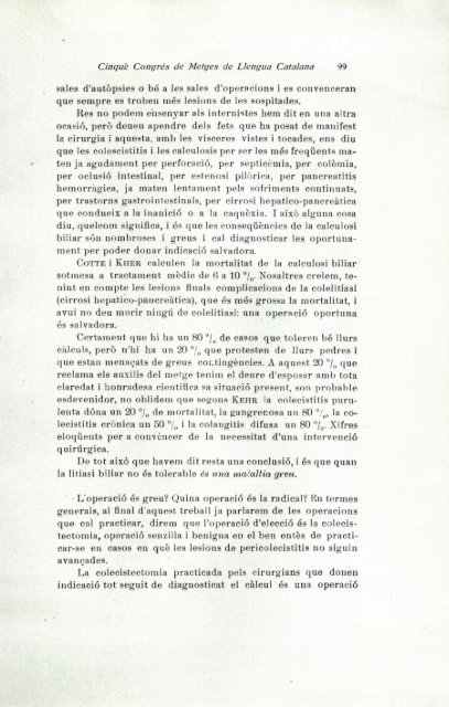 Tractament quirúrgic de la litiasi biliar - Institut d'Estudis Catalans
