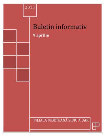 buletin informativ 9 APRILIE - UAR Sibiu