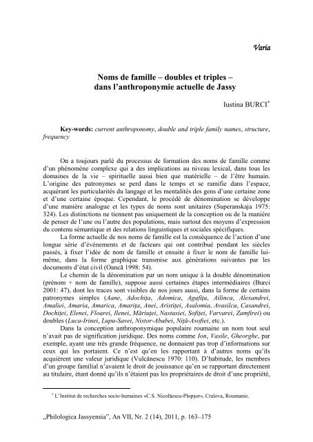 O sută de ani de cartografie lingvistică românească - Philologica ...