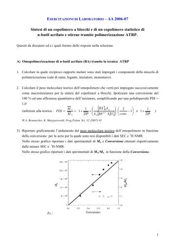 Laboratorio Polimerizzazione ATRP - Dipartimento di Chimica e ...