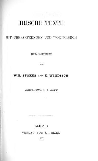 Irische Texte : mit ersetzungen und Wterbuch