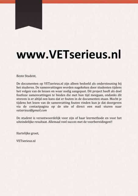 Inhoudsopgave Vetserieus