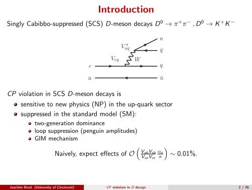 Direct CP violation in D meson decays - Rencontres de Moriond