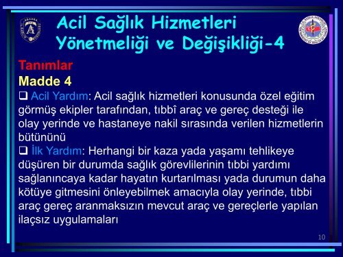 Acil Sağlık Hizmetleri Mevzuatları - Ankara 112