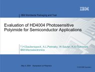 Evaluation of HD4004 Photosensitive Polyimide ... - HD MicroSystems