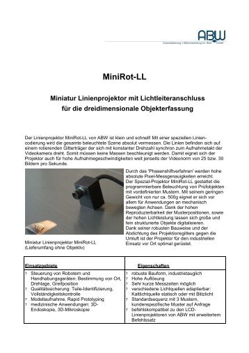 Minirot-Ll Miniatur Linienprojektor mit ... - ABW Gmbh