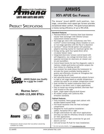 95% AFUE GAS FURNACE - Johnstone Supply