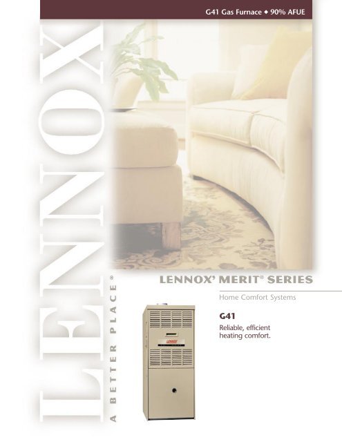Home Comfort Systems G41 Gas Furnace 90 Afue Lennox