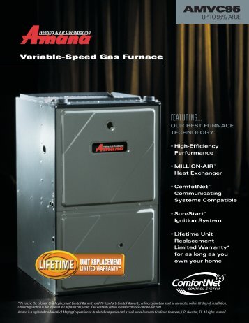Amana AMVC95 Up to 96% AFUE - Advanced Heating & Cooling