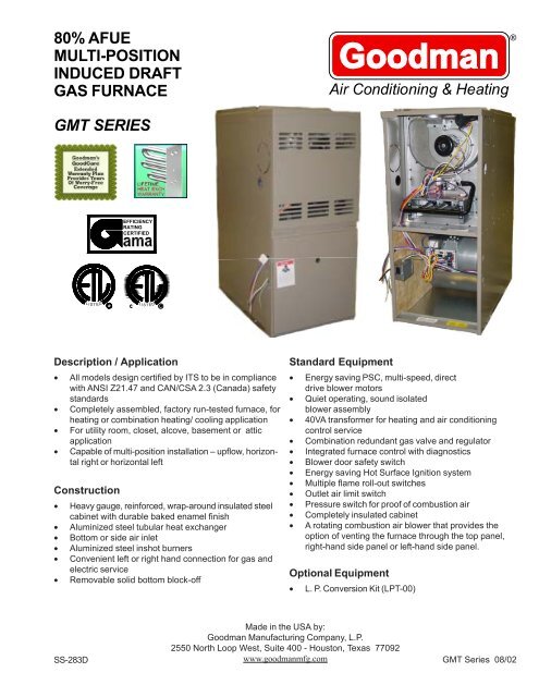 80% afue multi-position induced draft gas furnace ... - Acdirect.com