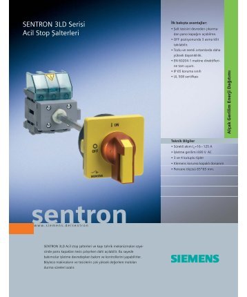 SENTRON 3LD Serisi Acil Stop Şalterleri - ema elektr?