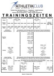 T R A I N I N G S Z E I T E N - Athletik Club 1892 Weinheim ev