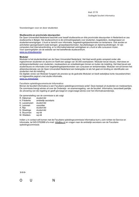 Studiegids 2005-2006 Faculteit Informatica - Open Universiteit ...