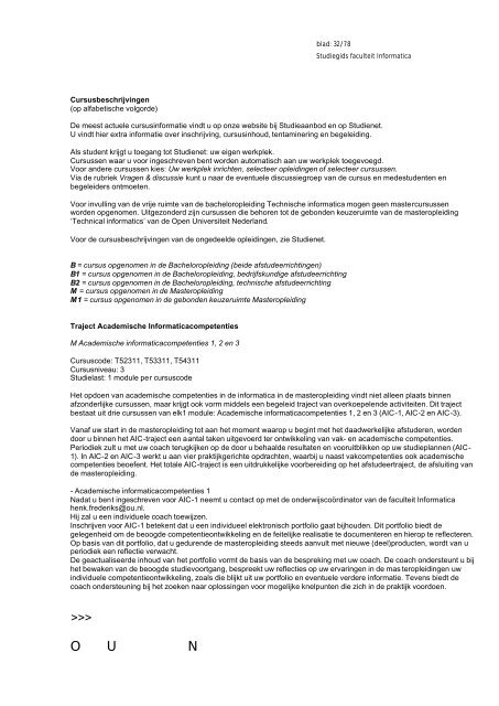 Studiegids 2005-2006 Faculteit Informatica - Open Universiteit ...