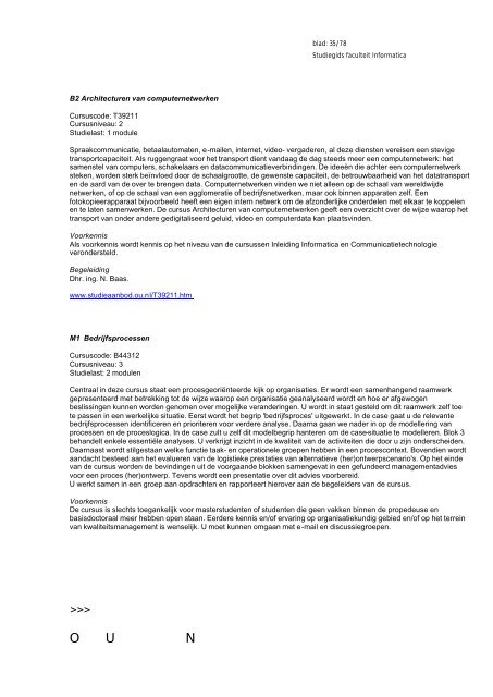 Studiegids 2005-2006 Faculteit Informatica - Open Universiteit ...