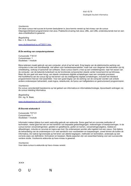 Studiegids 2005-2006 Faculteit Informatica - Open Universiteit ...