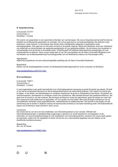 Studiegids 2005-2006 Faculteit Informatica - Open Universiteit ...