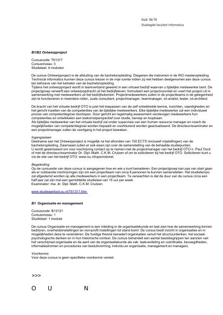 Studiegids 2005-2006 Faculteit Informatica - Open Universiteit ...