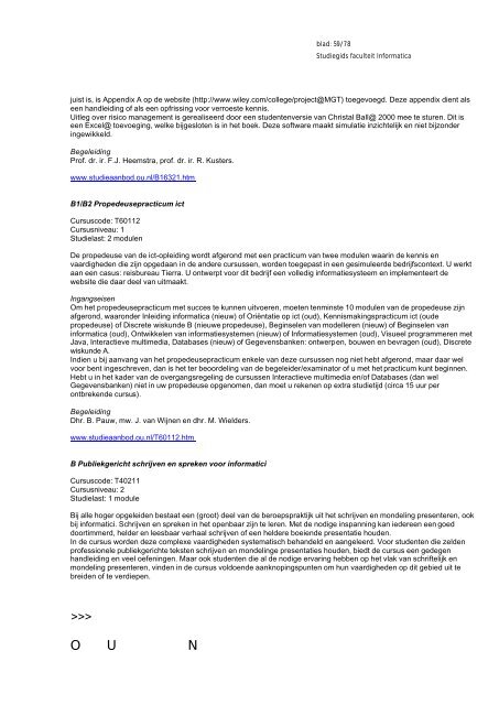 Studiegids 2005-2006 Faculteit Informatica - Open Universiteit ...
