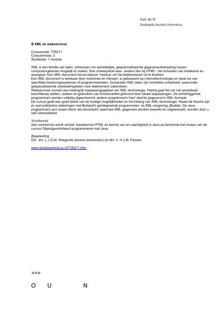 Studiegids 2005-2006 Faculteit Informatica - Open Universiteit ...