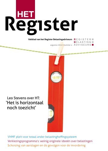 ' Het is horizontaal noch toezicht' - Register Belastingadviseurs