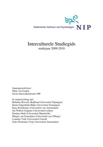 Nederlands Instituut van Psychologen, Interculturele Studiegids ...