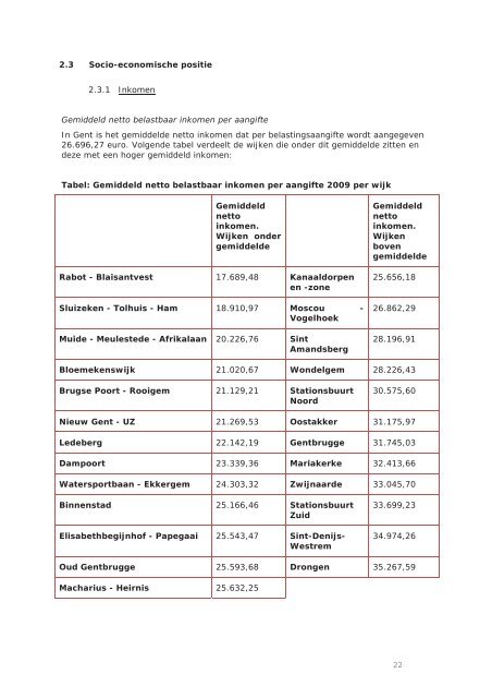 Omgevingsanalyse Gezondheid Gent 2012 - Gent Gezonde Stad