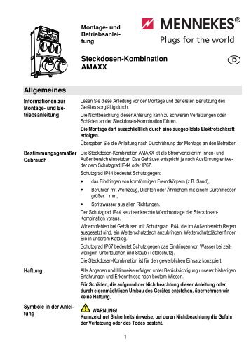 Montageanleitung - Mennekes