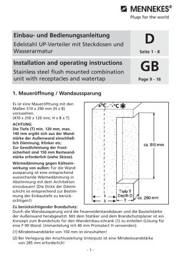 und Bedienungsanleitung Installation and operating ... - Mennekes