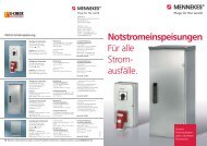 Notstromeinspeisungen Für alle Strom- ausfälle. - Mennekes