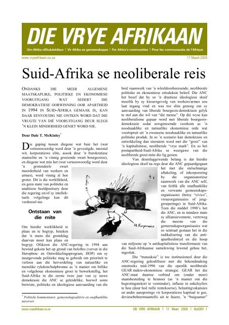 Die Vrye Afrikaan - 17 Maart 2006 - FAK