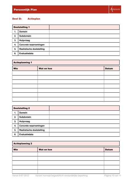 Format persoonlijk plan (pdf) - In voor zorg!