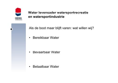 Toegevoegde waarde - Nederlands Platform voor Waterrecreatie
