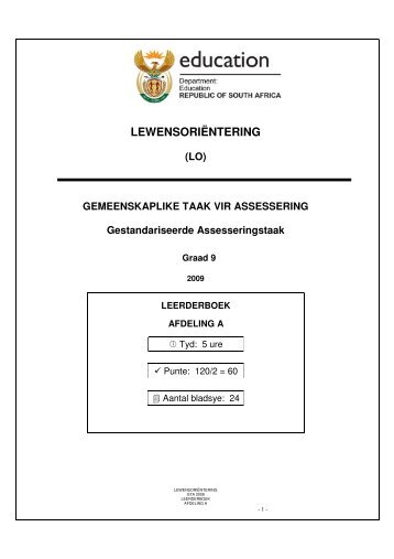 GEMEENSKAPLIKE TAAK VIR ASSESSERING Gestandariseerde