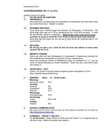 Omsendskrywe nr.37 van 8 November 2012 - Laerskool Tuine