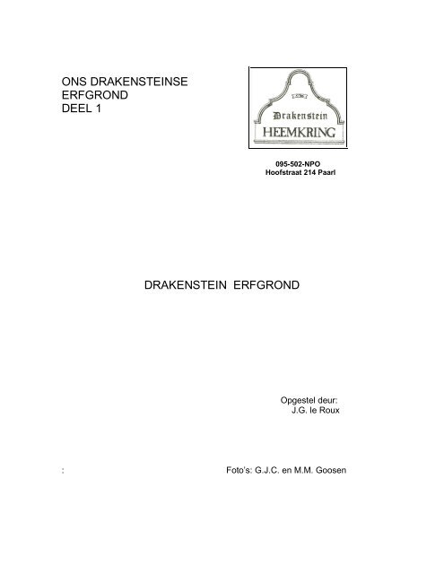 No.1 Drakenstein se Erfgrond.pdf - Drakenstein Heemkring