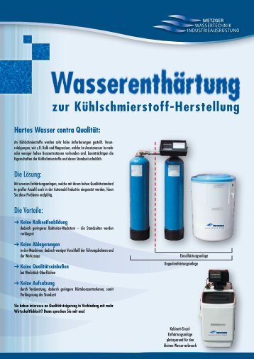 zur Kühlschmierstoff-Herstellung - Metzger Wassertechnik