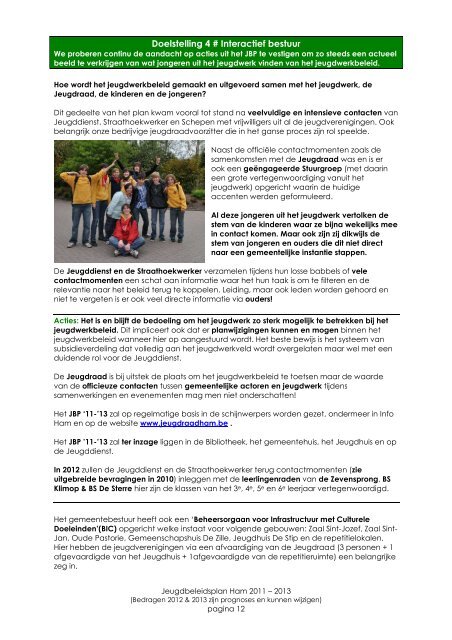 Jeugdbeleidsplan 2011-2013 - Jeugdraad Ham