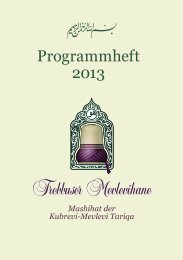 Programmheft herunterladen - Mashihat der Kubrevi-Mevlevi Tariqa