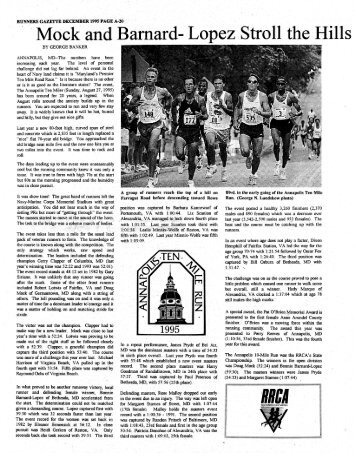 Runners Gazette on the 1995 A10 - Annapolis Striders