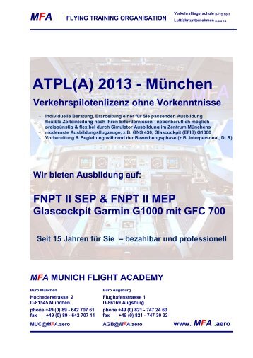 ATPL(A) 2013 - München - MFA Munich Flight Aviation