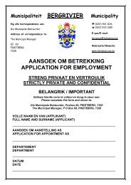 aansoek om betrekking application for employment - Bergrivier ...