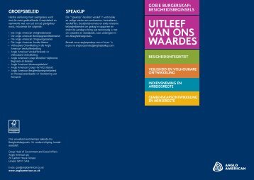 UITLEEF VAN ONS WAARDES - Anglo American