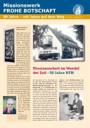 Rundbrief 226 - Missionswerk FROHE BOTSCHAFT eV