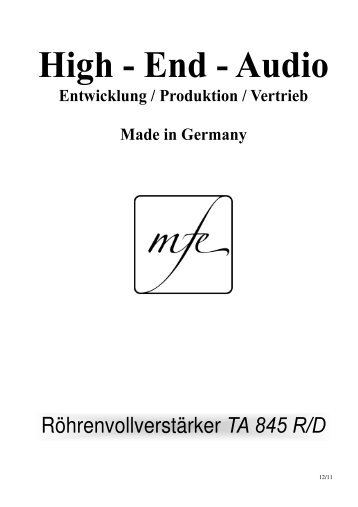 TA845 Single-Ended Röhrenverstärker - MF-Electronic