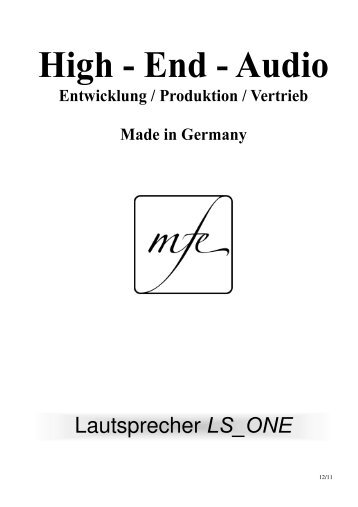 Lautsprecher LS_One - MF-Electronic