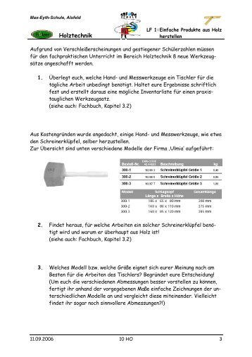 Holztechnik - Max-Eyth-Schule Alsfeld