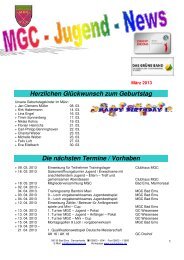 MGC-Jugend-News 03/2013 - Mittelrheinischer Golfclub Bad Ems