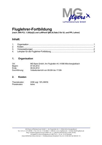 Fluglehrer-Fortbildung - MGflyers